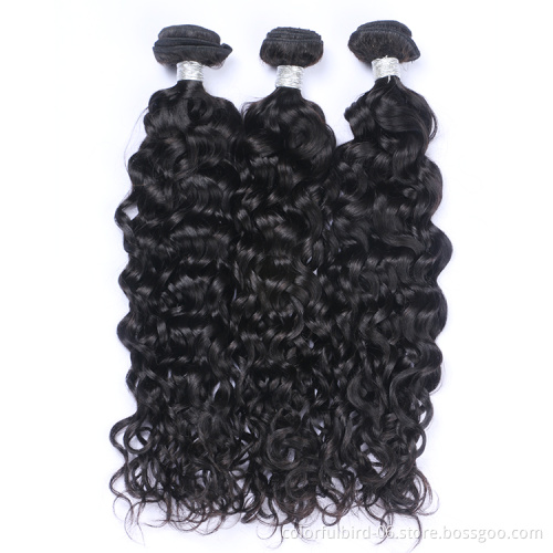 32 inch Wholesale Grade 8A Wavy bundles Human Hair Cuticle Aligned Malaysia hair Water Wave Bundles human hair